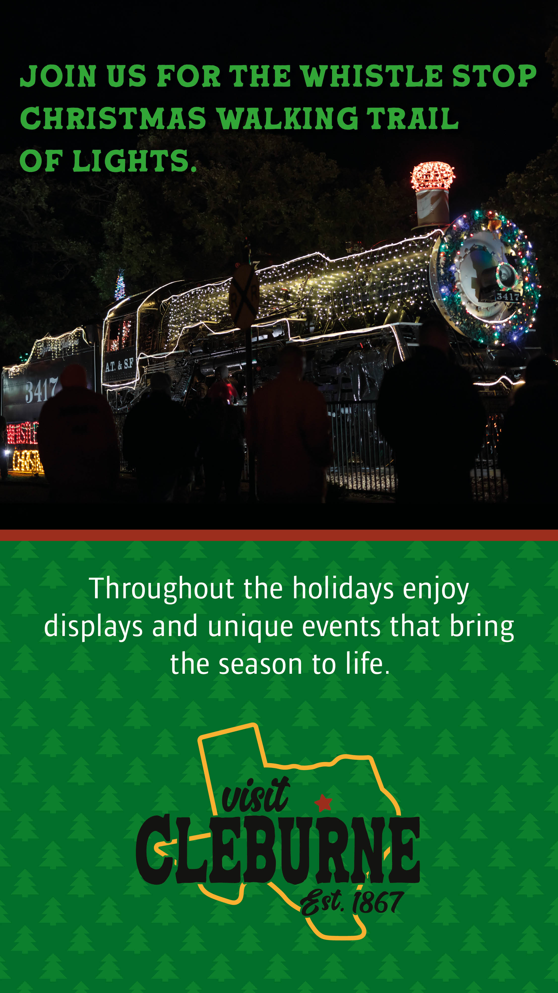 Visit Cleburne holiday walking trail campaign